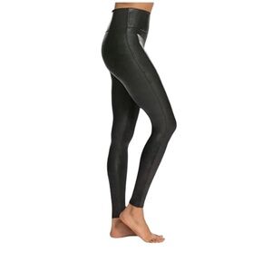 Spanx Black Faux Leather Leggings Size XS